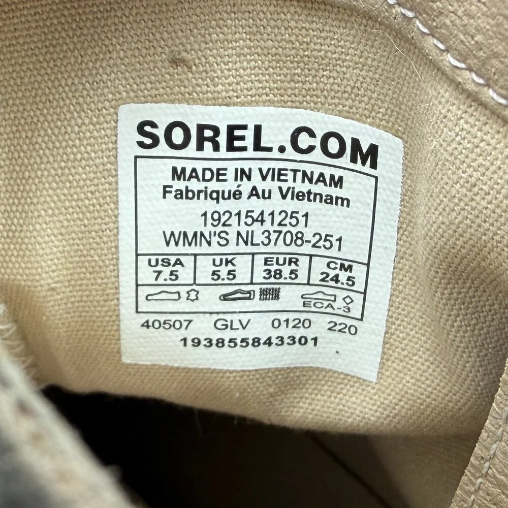 Sorel Cate Buckle Ankle Boots Women's Size 7.5 Sandy Tan Leather Chelsea Booties